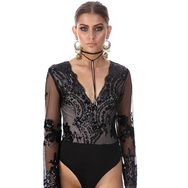 v-neck bodysuits women party sequined elegant jumpsuit romper long sleeve mesh overalls plus size clthing jumpsuits women's & rompers, Black;white
v-neck bodysuits women party sequined elegant jumpsuit romper long sleeve mesh overalls plus size clthing jumpsuits women's & rompers, Black;white