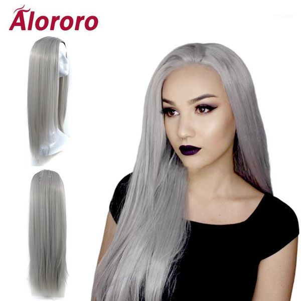 alororo 26inch long straight part ombre wig for women party fashion white red gray hair heat resistant synthetic wigs1, Black
alororo 26inch long straight part ombre wig for women party fashion white red gray hair heat resistant synthetic wigs1, Black