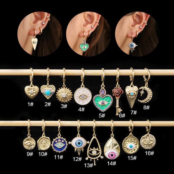 hoop & huggie 1pc piercing earrings for women girls 2021 trend jewelry funny enamel heart eye key charms unusual ear cuffs, Golden;silver
hoop & huggie 1pc piercing earrings for women girls 2021 trend jewelry funny enamel heart eye key charms unusual ear cuffs, Golden;silver