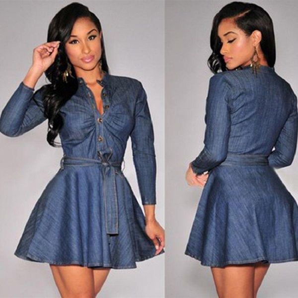 casual dresses dropship women slim fit denim dress bowknot belt long sleeve shirt unique drawstring elegant cowboy lady formal, Black;gray
casual dresses dropship women slim fit denim dress bowknot belt long sleeve shirt unique drawstring elegant cowboy lady formal, Black;gray