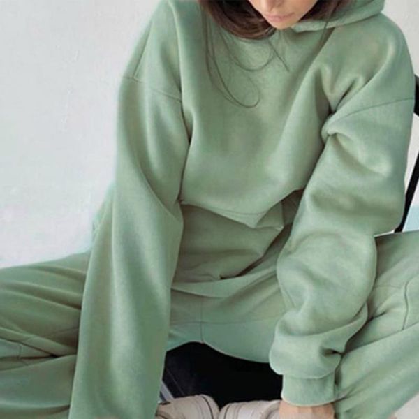 women's two piece pants autumn winter warm sportswear set women fashion hooded sweatshirt and elastic waist suits female loose casual t, White
women's two piece pants autumn winter warm sportswear set women fashion hooded sweatshirt and elastic waist suits female loose casual t, White