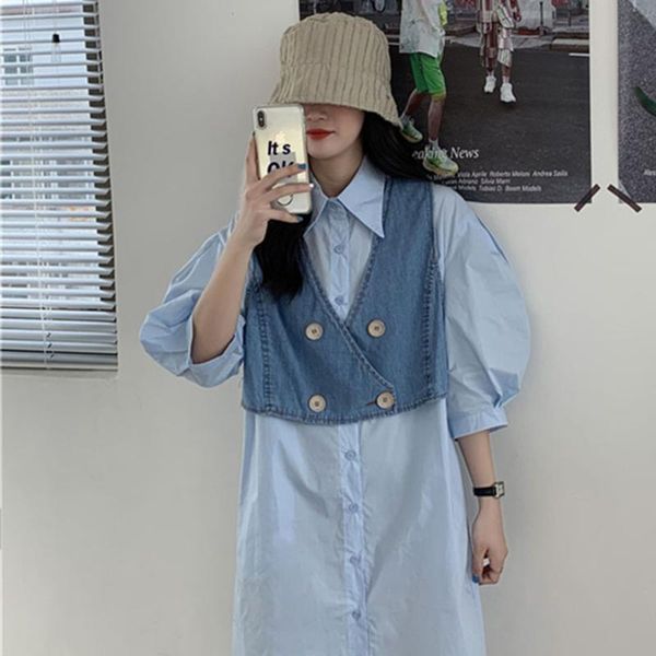 japanese korean version cowboy vest 2021 spring summer fashion casual designer simple double breasted v-neck women's vests, Black;white
japanese korean version cowboy vest 2021 spring summer fashion casual designer simple double breasted v-neck women's vests, Black;white