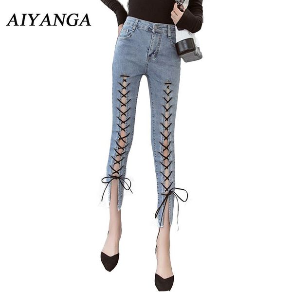s-xl women jeans summer fashion hollow out cross strap bandage pencil pants 2021 lace up hole tight calf length women's, Blue
s-xl women jeans summer fashion hollow out cross strap bandage pencil pants 2021 lace up hole tight calf length women's, Blue