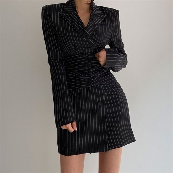 korean chic temperament suit collar double-breasted waist slimming show figure package hip striped dress short skirt gx1345 210507, Black;gray
korean chic temperament suit collar double-breasted waist slimming show figure package hip striped dress short skirt gx1345 210507, Black;gray