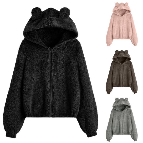 women's hoodies & sweatshirts fluffy women kawaii sweatshirt cute bear ear cap autumn winter warm pullover long sleeve outwear fleece c, Black
women's hoodies & sweatshirts fluffy women kawaii sweatshirt cute bear ear cap autumn winter warm pullover long sleeve outwear fleece c, Black