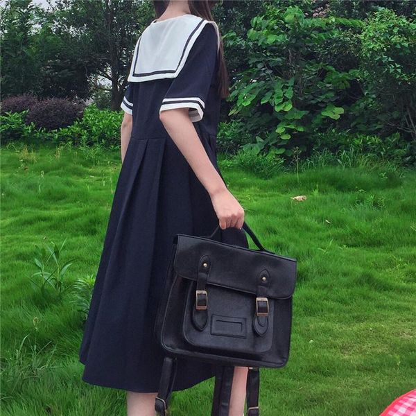 sweet kawaii mori girly party women dress summer cute sailor collar boe tie puff sleeve mid-calf robe ruffles female casual dresses, Black;gray
sweet kawaii mori girly party women dress summer cute sailor collar boe tie puff sleeve mid-calf robe ruffles female casual dresses, Black;gray