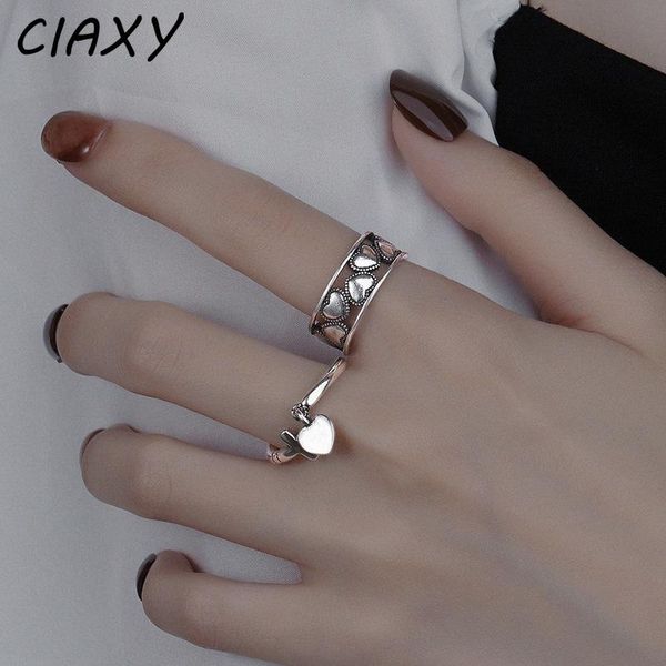 sterling silver retro love heart pendant rings geometric cross design adjustable ring women girl lover birthday gift cluster, Golden;silver
sterling silver retro love heart pendant rings geometric cross design adjustable ring women girl lover birthday gift cluster, Golden;silver