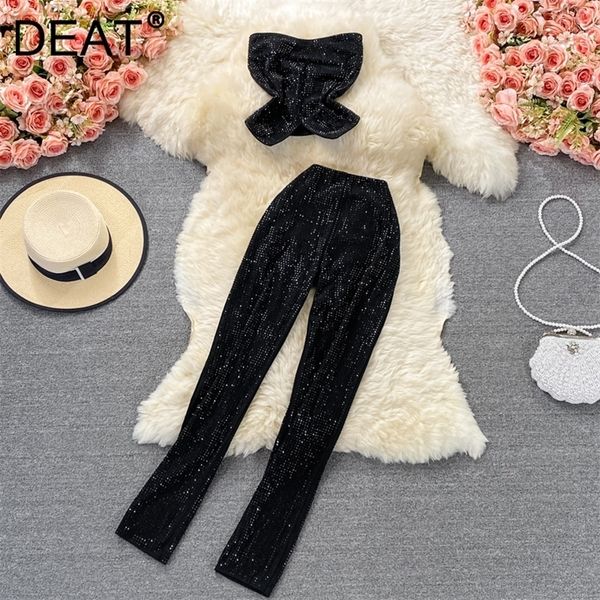 deat women strapless diamonds long pants arrivals two piece set fashion temperament spring summer bouncy 11d1839 220315, White
deat women strapless diamonds long pants arrivals two piece set fashion temperament spring summer bouncy 11d1839 220315, White