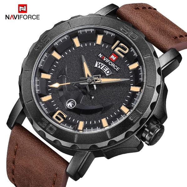 wristwatches the naviforce men for black watch quartz military sports casual leather male clock relogio masculino, Slivery;brown
wristwatches the naviforce men for black watch quartz military sports casual leather male clock relogio masculino, Slivery;brown
