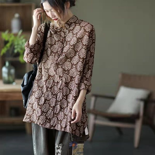 women's blouses & shirts 2021 summer korean style women lightweight cotton linen long sleeve blouse vintga print turn-down colla, White
women's blouses & shirts 2021 summer korean style women lightweight cotton linen long sleeve blouse vintga print turn-down colla, White