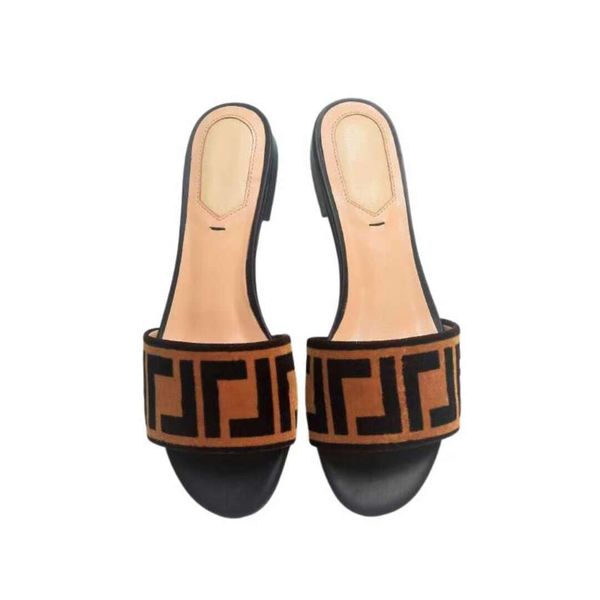 fashion designer womens shoes slippers high-quality sandals brown velvet print flat non-slip open toe luxury manufacturer size 35-42, Black
fashion designer womens shoes slippers high-quality sandals brown velvet print flat non-slip open toe luxury manufacturer size 35-42, Black
