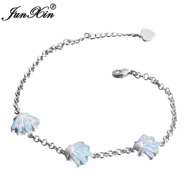 charm bracelets junxin unique shell design women bracelet blue/white fire opal silver color wedding jewelry, Golden;silver
charm bracelets junxin unique shell design women bracelet blue/white fire opal silver color wedding jewelry, Golden;silver