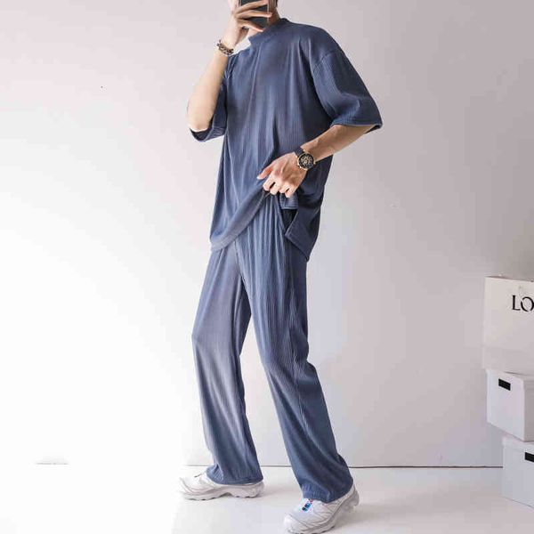 men's pants pleated fashion blue black beige casual men streetwear korean loose straight wide leg mens trousers tv2x
men's pants pleated fashion blue black beige casual men streetwear korean loose straight wide leg mens trousers tv2x
