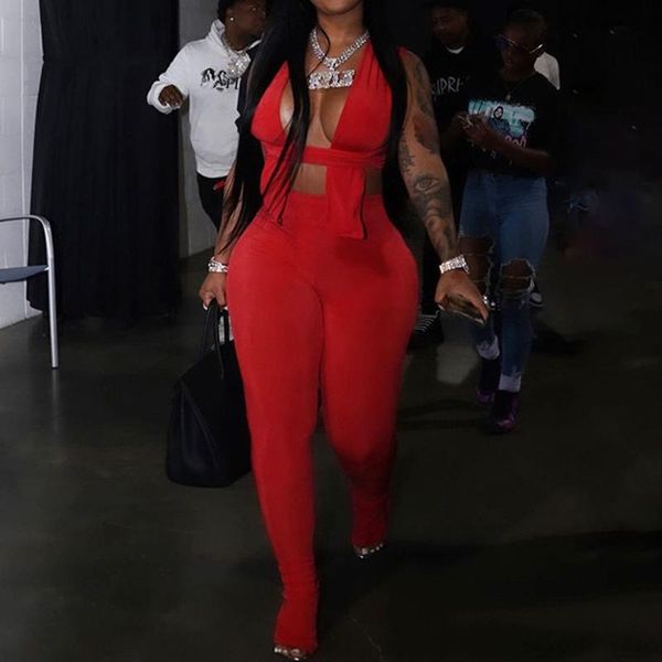 women's two piece pants female sleeveless deep v-neck open back lacing tank and high-waisted skinny long trousers 2 club outfits 20, White
women's two piece pants female sleeveless deep v-neck open back lacing tank and high-waisted skinny long trousers 2 club outfits 20, White