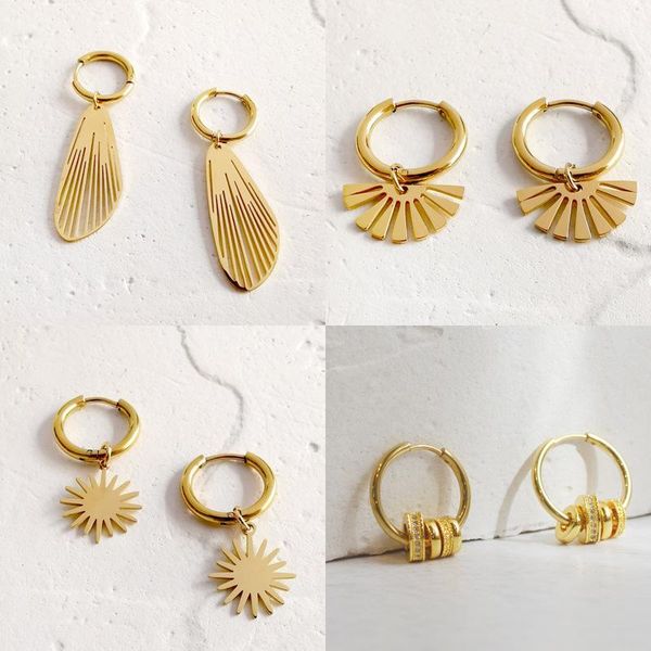 hoop & huggie stainless steel earrings luxury sector round irregularity dangle for women fine jewelry pendientes mujer, Golden;silver
hoop & huggie stainless steel earrings luxury sector round irregularity dangle for women fine jewelry pendientes mujer, Golden;silver