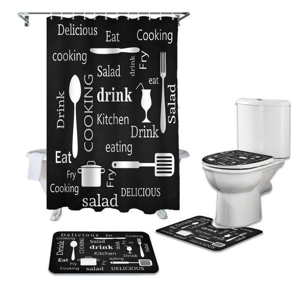 kitchen text knife and fork shower curtain sets non-slip rugs toilet lid cover bath mat waterproof bathroom curtains
kitchen text knife and fork shower curtain sets non-slip rugs toilet lid cover bath mat waterproof bathroom curtains