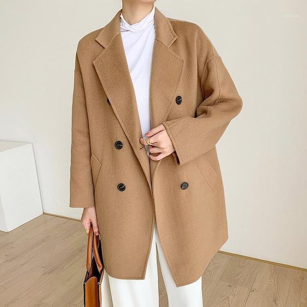 women's wool & blends double sided cashmere coat 2021 autumn suit woolen small medium long, Black
women's wool & blends double sided cashmere coat 2021 autumn suit woolen small medium long, Black
