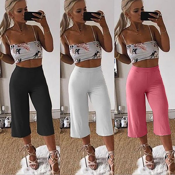 women's pants & capris female ladies leisure casual slim summer solid color elastic chiffon cropped trousers flare, Black;white
women's pants & capris female ladies leisure casual slim summer solid color elastic chiffon cropped trousers flare, Black;white