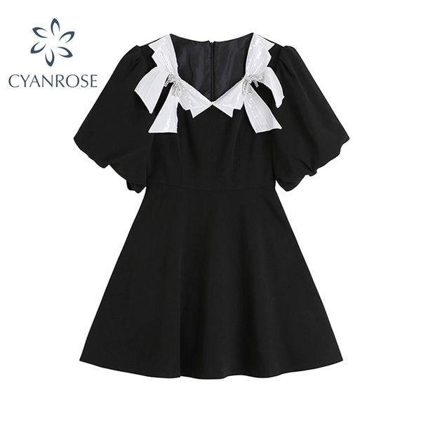 bow design french vintage elegant dress women summer fashion v neck short puff sleeve high waist casual female frcoks 210515, Black;gray
bow design french vintage elegant dress women summer fashion v neck short puff sleeve high waist casual female frcoks 210515, Black;gray