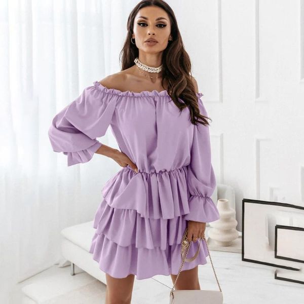 casual dresses 2021 off shoulder mini dress women spring autumn fashion black slash neck long sleeve ruffle office woman, Black;gray
casual dresses 2021 off shoulder mini dress women spring autumn fashion black slash neck long sleeve ruffle office woman, Black;gray