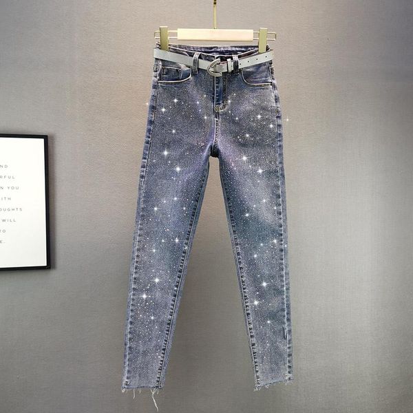 chimavvi 2021 spring slim high-waisted jeans women cotton elastic slimming drill washed feet pencil pants trousers women's, Blue
chimavvi 2021 spring slim high-waisted jeans women cotton elastic slimming drill washed feet pencil pants trousers women's, Blue