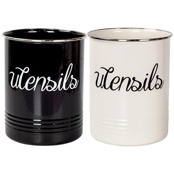 storage bottles & jars 2x kitchen cooking utensil holders kitchenware flatware organizer farmhouse decor utensils caddy-black white 
storage bottles & jars 2x kitchen cooking utensil holders kitchenware flatware organizer farmhouse decor utensils caddy-black white