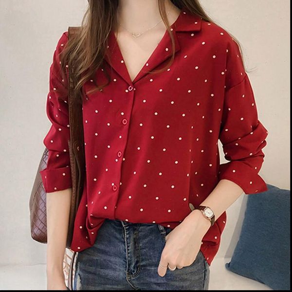 spring autumn plus size women blouses long sleeve dot slim elegant office feminine, White
spring autumn plus size women blouses long sleeve dot slim elegant office feminine, White