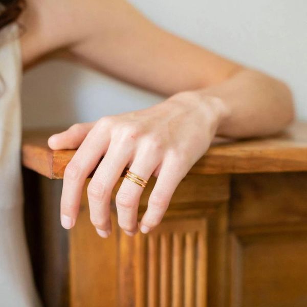 wedding rings multi layer winding delicate double band ring 18k gold ip plating 316l stainless steel layered lines, Slivery;golden
wedding rings multi layer winding delicate double band ring 18k gold ip plating 316l stainless steel layered lines, Slivery;golden