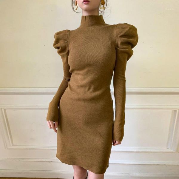 europe dress turtleneck puff women sleeve vintage temperament knitted dresses fashion slim tin sweater autumn 1p9s casual, Black;gray
europe dress turtleneck puff women sleeve vintage temperament knitted dresses fashion slim tin sweater autumn 1p9s casual, Black;gray
