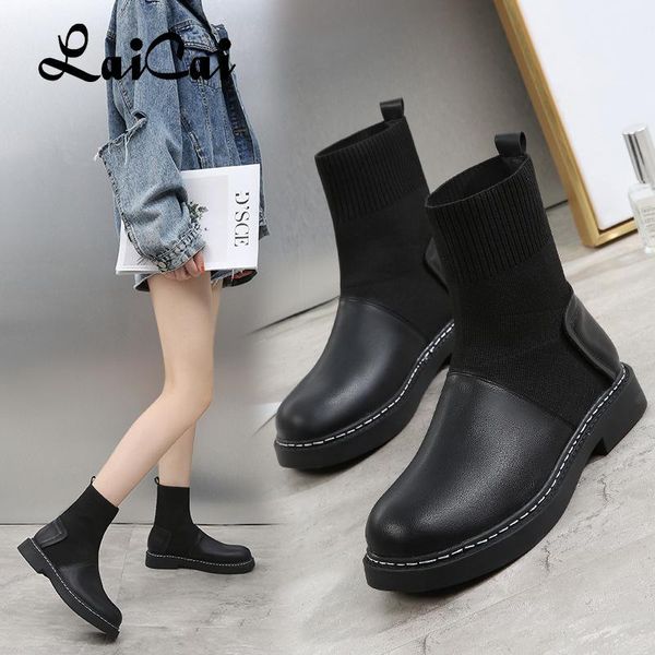 boots shoes round head korean style non-slip solid color british female waterproof platform, Black
boots shoes round head korean style non-slip solid color british female waterproof platform, Black