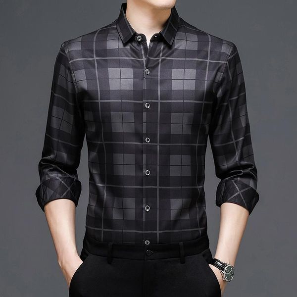men's casual shirts 2021 autumn style young simple plaid long-sleeved shirt business fashion all-match, White;black
men's casual shirts 2021 autumn style young simple plaid long-sleeved shirt business fashion all-match, White;black