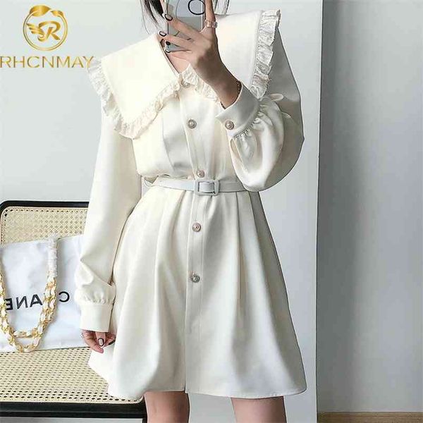 spring and autumn style french slim frenulum temperament dress long sleeve single breasted doll collar 210506, Black;gray
spring and autumn style french slim frenulum temperament dress long sleeve single breasted doll collar 210506, Black;gray