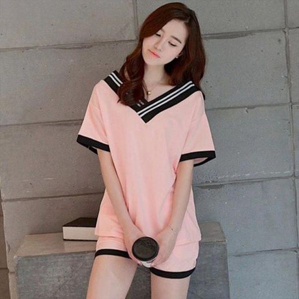 cartoon printed short pajamas set women sleepwear summer cute casual homewear female pyjamas, Black;red
cartoon printed short pajamas set women sleepwear summer cute casual homewear female pyjamas, Black;red