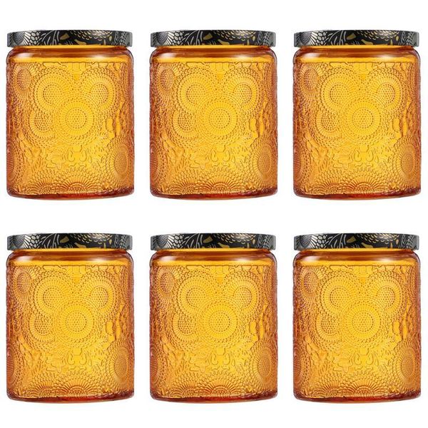 6pcs embossed glass candle container kits empty round making mason jars storage bottles &
6pcs embossed glass candle container kits empty round making mason jars storage bottles &