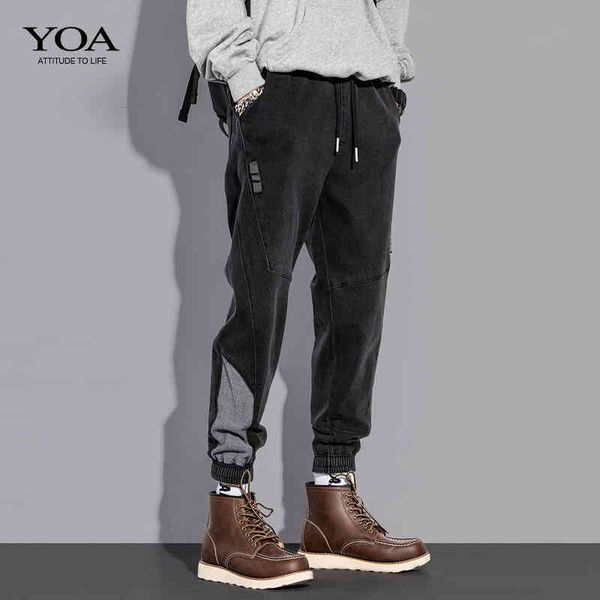 yoa autumn new jeans men's fashion brand loose hip hop leggings black gray knitted stitched casual overalls, Blue
yoa autumn new jeans men's fashion brand loose hip hop leggings black gray knitted stitched casual overalls, Blue
