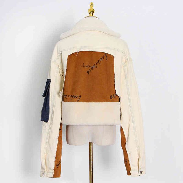 designer hit color patchwork ff jacket for women lapel long sleeve thick denim jackets female fashion clothing 2021, Black;brown
designer hit color patchwork ff jacket for women lapel long sleeve thick denim jackets female fashion clothing 2021, Black;brown