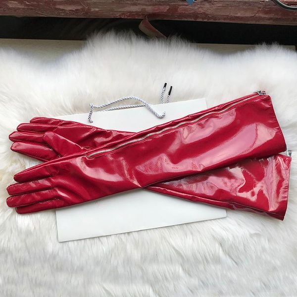 five fingers gloves custom size ladies long leather patent zipper sheepskin women red black winter with velvet, Blue;gray
five fingers gloves custom size ladies long leather patent zipper sheepskin women red black winter with velvet, Blue;gray
