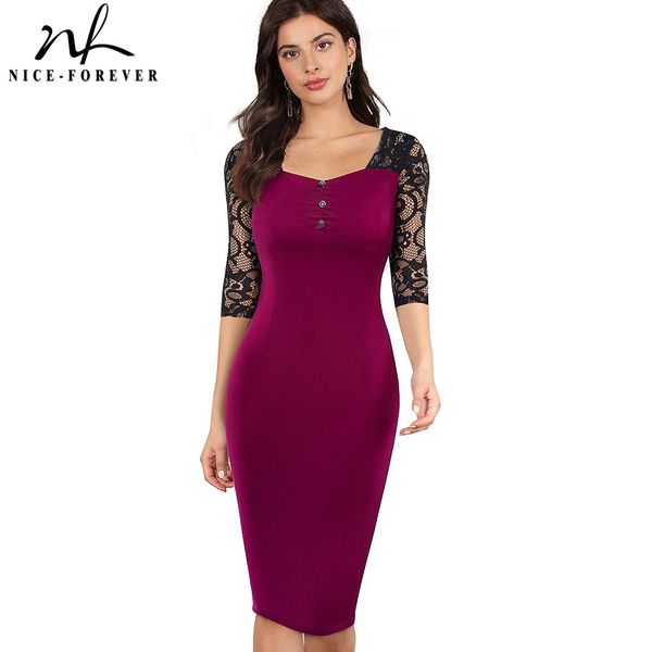 nice-forever autumn women elegant black lace patchwork vintage dresses cocktail party sheath slim dress btyb486 210419, White
nice-forever autumn women elegant black lace patchwork vintage dresses cocktail party sheath slim dress btyb486 210419, White