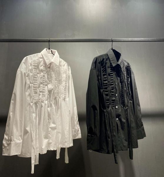 s-6xl 2021 women men's clothing singer bigbang personality handmade floral pleated tassel design shirt plus size costumes casual shirts, White;black
s-6xl 2021 women men's clothing singer bigbang personality handmade floral pleated tassel design shirt plus size costumes casual shirts, White;black