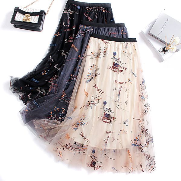 skirts skirts spring embroidered letterings scenery swing multi-layered fairy a-line tulle maxi long s sh38, Black
skirts skirts spring embroidered letterings scenery swing multi-layered fairy a-line tulle maxi long s sh38, Black