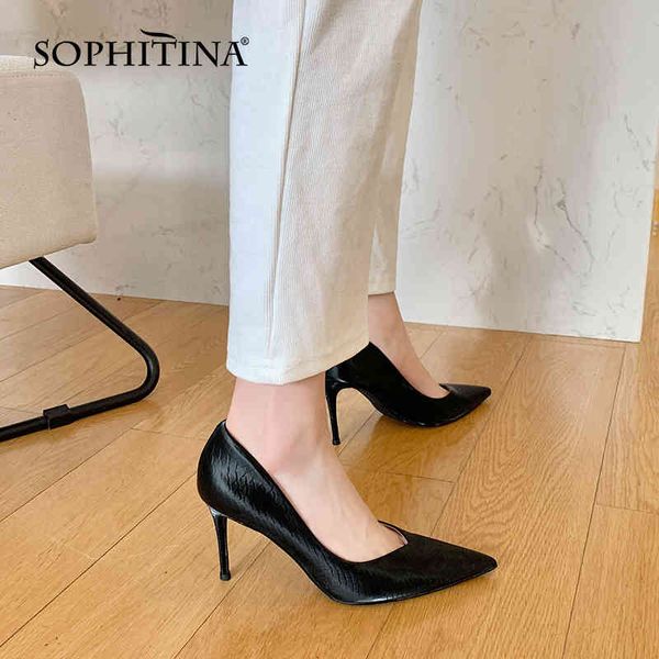 sophitina elegant high heels ladies concise solid cow leather pointed toe female shoes party handmade spring women's pumps ao21 210513, Black
sophitina elegant high heels ladies concise solid cow leather pointed toe female shoes party handmade spring women's pumps ao21 210513, Black