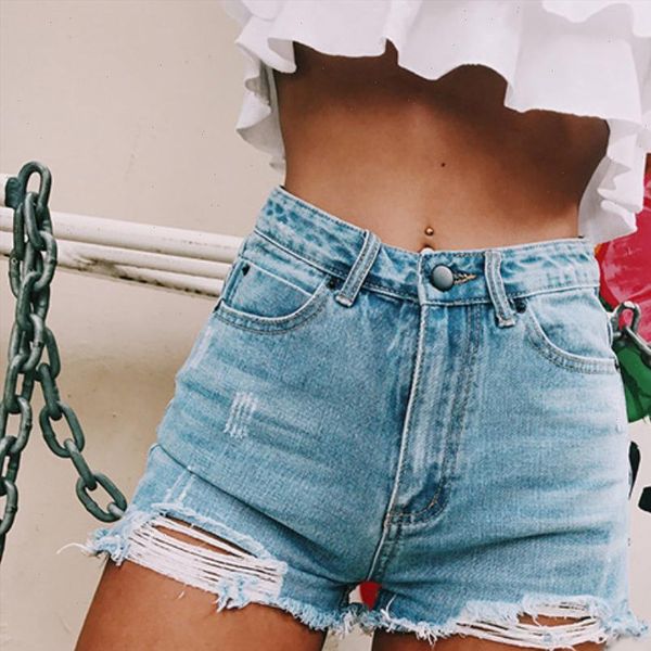 summer women shorts jeans high waist denim fringe frayed ripped hole for streetwear, White;black
summer women shorts jeans high waist denim fringe frayed ripped hole for streetwear, White;black