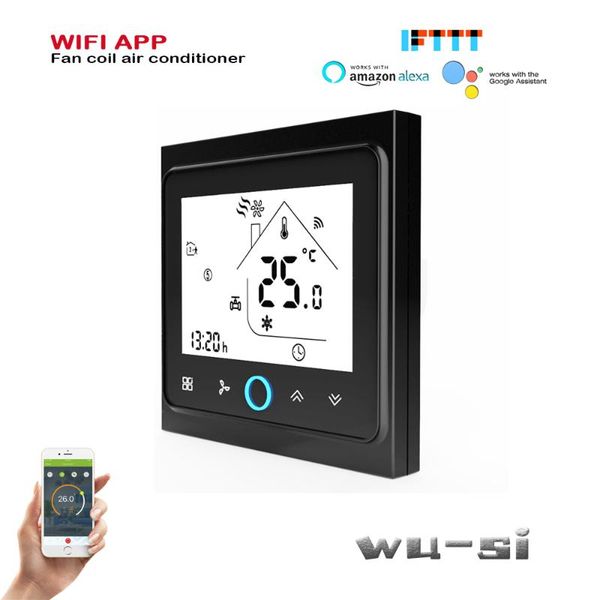 smart home control wifi thermostat-2p cooling / heating , working with google assistant,95-240vac 24v optional
smart home control wifi thermostat-2p cooling / heating , working with google assistant,95-240vac 24v optional