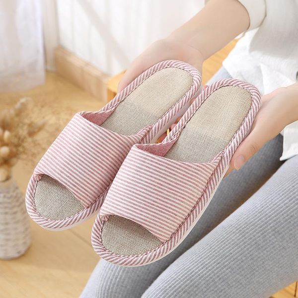 slippers couples linen striped house bedroom indoor floor shoe mute soft bottom sandals spring autumn zapatillas de mujer, Black
slippers couples linen striped house bedroom indoor floor shoe mute soft bottom sandals spring autumn zapatillas de mujer, Black
