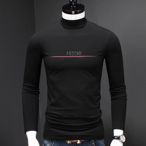 men's t-shirts half turtleneck long sleeve black autumn stretch cotton modal t shirt winter fashion letter printed tshirt v5lf, White;black
men's t-shirts half turtleneck long sleeve black autumn stretch cotton modal t shirt winter fashion letter printed tshirt v5lf, White;black
