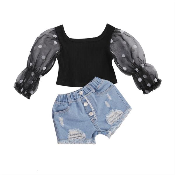 summer kids girls fashion set black long sleeves t shirt deinm ripped shorts clothing, White
summer kids girls fashion set black long sleeves t shirt deinm ripped shorts clothing, White