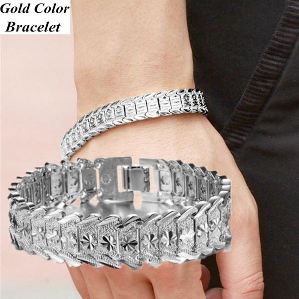 bangle 2 colors accessories for men fashion simple anniversary flower pattern electroplate gold silver color chain bracelet, Black
bangle 2 colors accessories for men fashion simple anniversary flower pattern electroplate gold silver color chain bracelet, Black