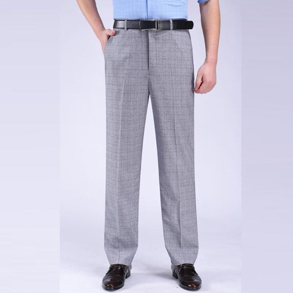 high waist men's casual plaid pants flat summer thin silk men clothing black loose office formal trousers for man
high waist men's casual plaid pants flat summer thin silk men clothing black loose office formal trousers for man