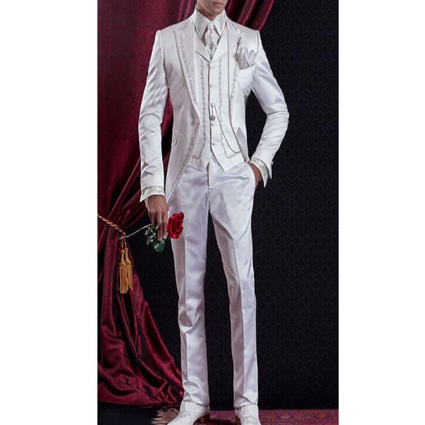 men's suits & blazers white/black/blue wedding tuxedo embroidered lapel three custom-made garments (jacket + trousers vest)
men's suits & blazers white/black/blue wedding tuxedo embroidered lapel three custom-made garments (jacket + trousers vest)
