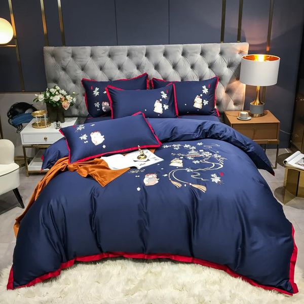 bedding sets 600tc egyptian cotton bedlinen blue embroidery duvet cover pillowcase flat sheet  king size 4pcs 
bedding sets 600tc egyptian cotton bedlinen blue embroidery duvet cover pillowcase flat sheet  king size 4pcs